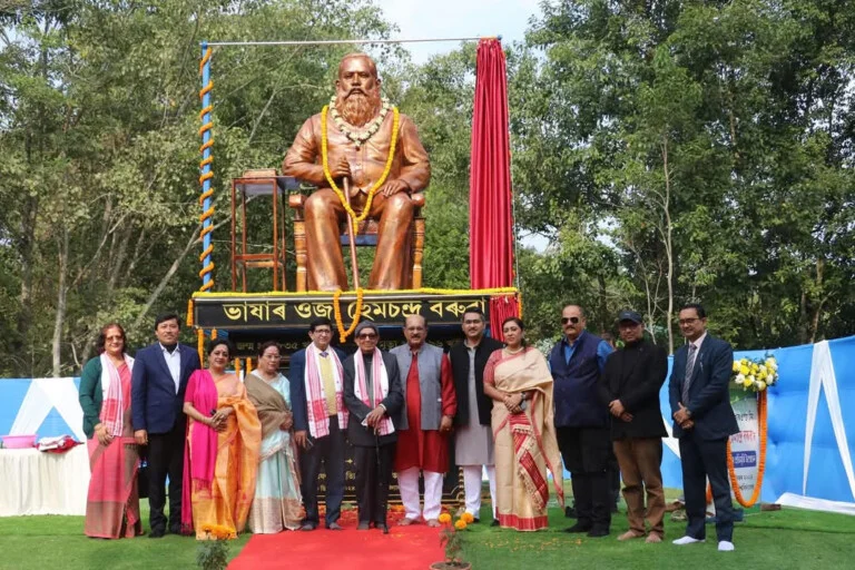 Statue of Hemchandra Baruah unveiled at Dibrugarh University