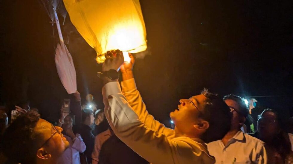 Over 200 sky lanterns flown in Assam’s Dholai to attract voters for bypoll