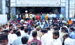 City corporation employees stage protest against elected member in Kalaburagi