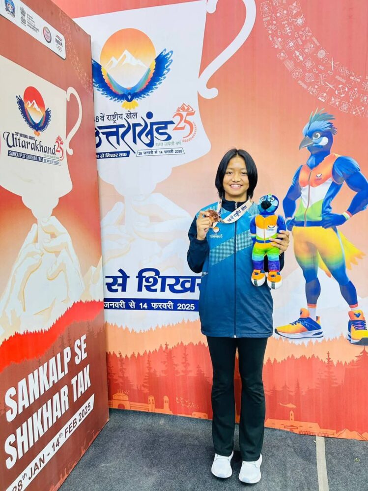 Assam’s Elina Rabha Honoured In Boko After Winning Bronze In Wushu At National Games