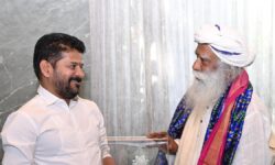 Jaggi Vasudev meets Telangana CM Revanth Reddy in Hyderabad