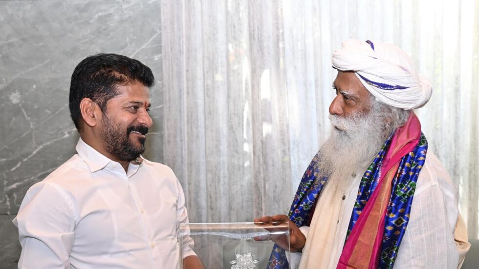 Jaggi Vasudev meets Telangana CM Revanth Reddy in Hyderabad