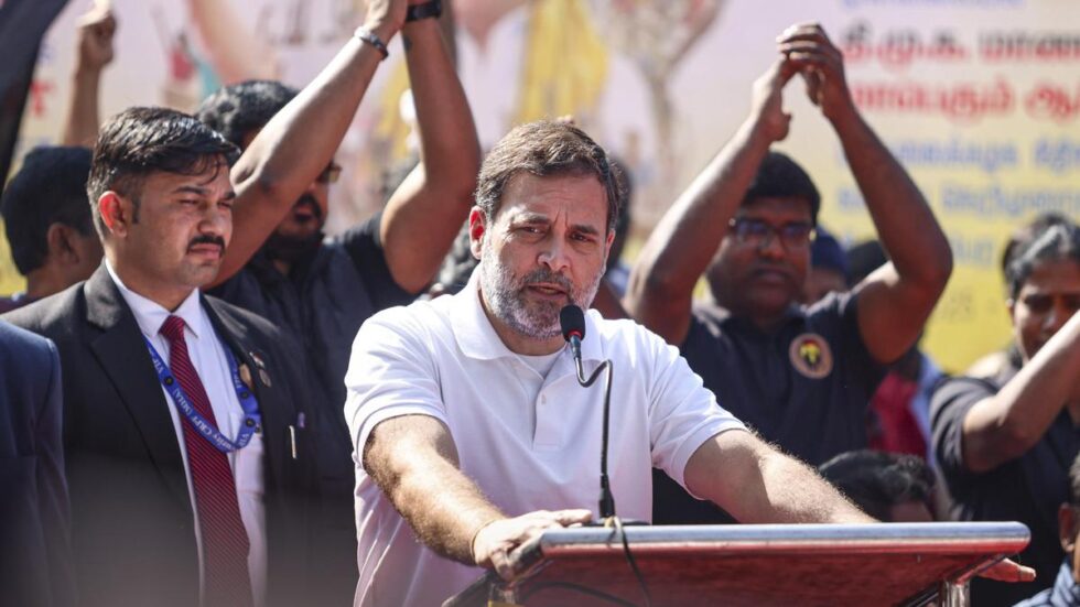 Attempt to push RSS agenda: Rahul slams government at protest against draft UGC regulations