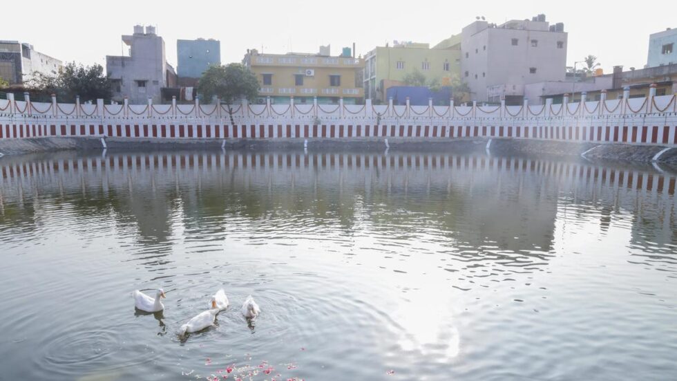 Minister rededicates renovated temple tank in Vyasarpadi