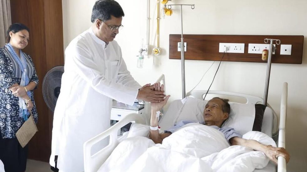 Tripura CM visits ailing TIPRA Motha president Bijoy Kumar Hrangkhawl in hospital