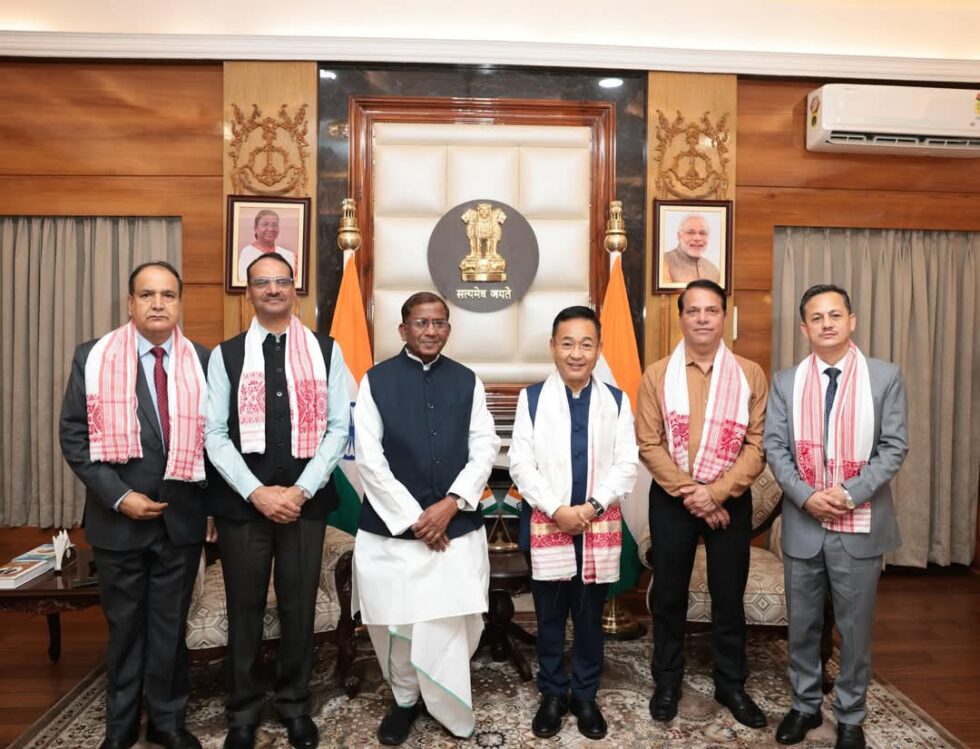 Sikkim CM Prem Singh Tamang meets Assam Governor Lakshman Prasad Acharya In Guwahati